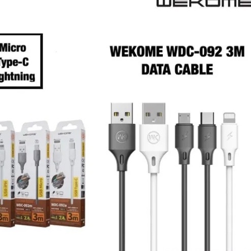Dây cáp sạc nhanh 2.4A Wekome  micro Type ipho dây dài 3M 300 cm