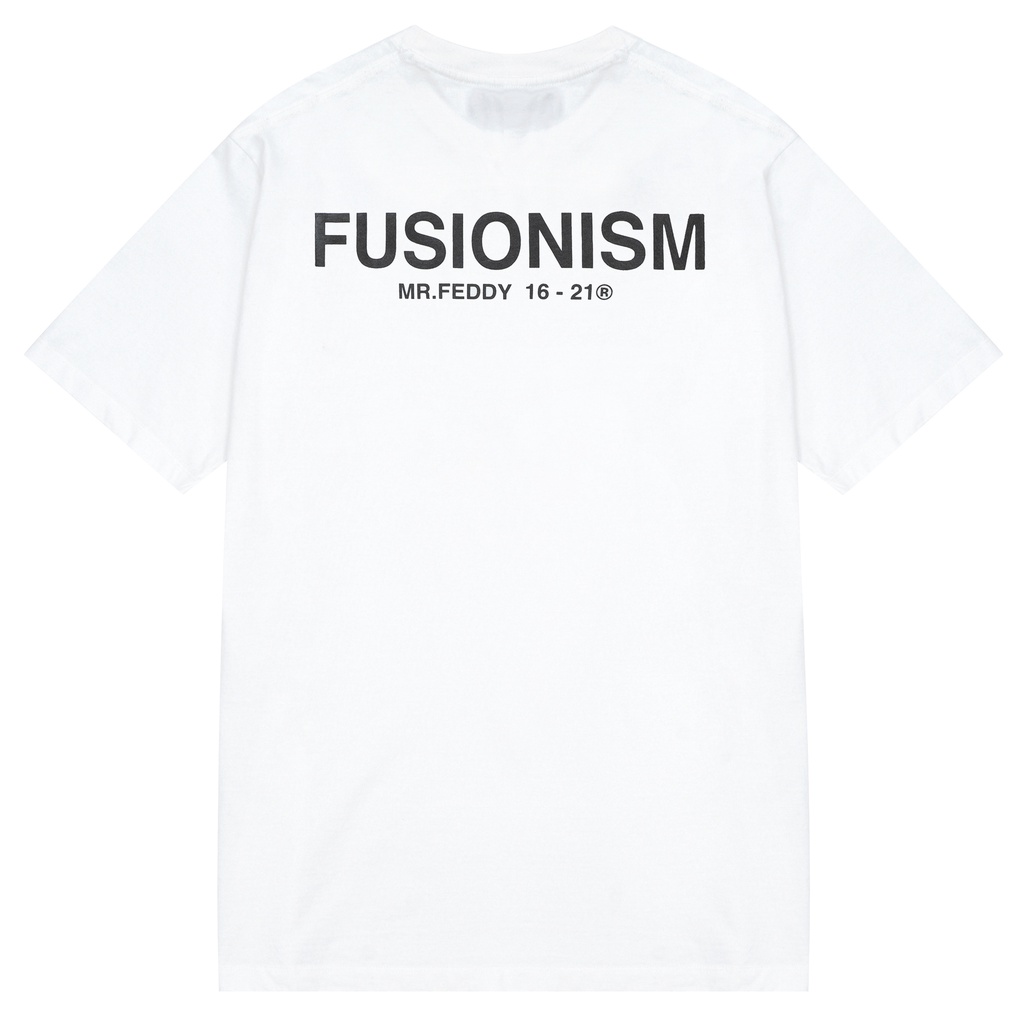 Áo thun in hình gấu Mr.Feddy Fusionism - Màu Trắng Đen - Unisex - Form Oversize