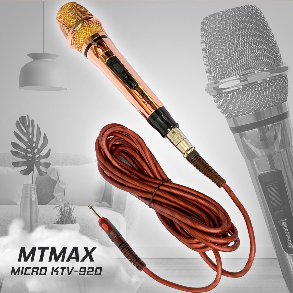 Micro có dây MTMAX KTV  930 920 độ nhạy cao, khả năng chống hú cực tốt – Dòng micro karaoke được ưa chuộng bh 12 thág