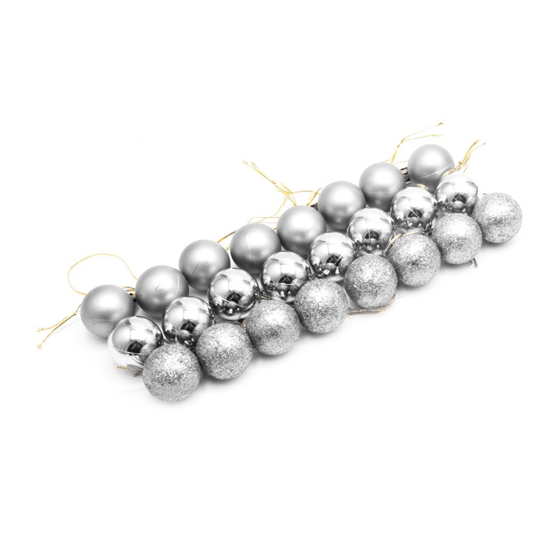 Set 24 Trái Châu Lấp Lánh Trang Trí Cây Thông Noel