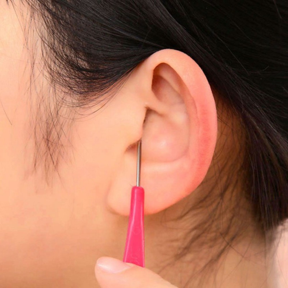 Dụng cụ ngoáy tai thép không rỉ với tay cầm bằng nhựa-RiBi Shop