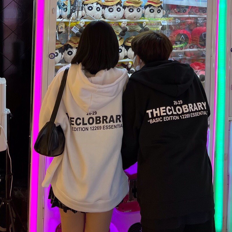 Áo khoác nỉ nữ hoodie trơn unisex form rộng dưới 65kg