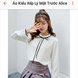 Áo kiểu xếp ly cổ Alice hot trend