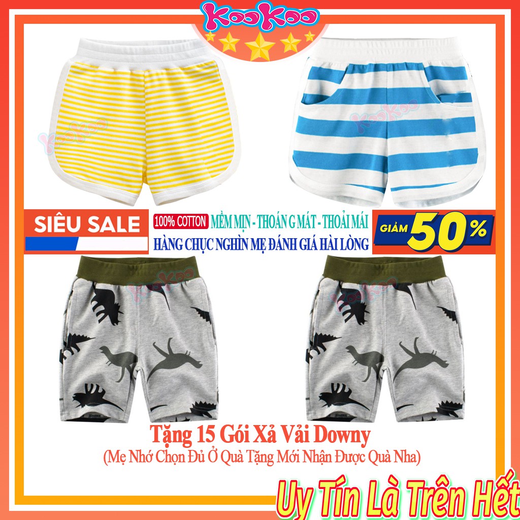 quần short đùi trẻ em cho bé trai vải cotton in hình ngộ nghĩnh