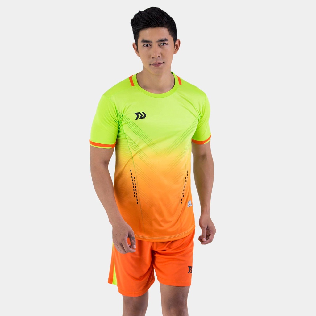 Bộ quần áo thể thao bóng đá Tự Thiết Kế BU ZINAS màu CAM CHUỐI cao cấp
