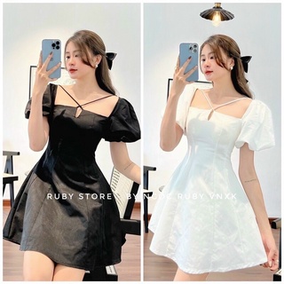 Đầm tapta hai dây cúp ngực dáng ngắn