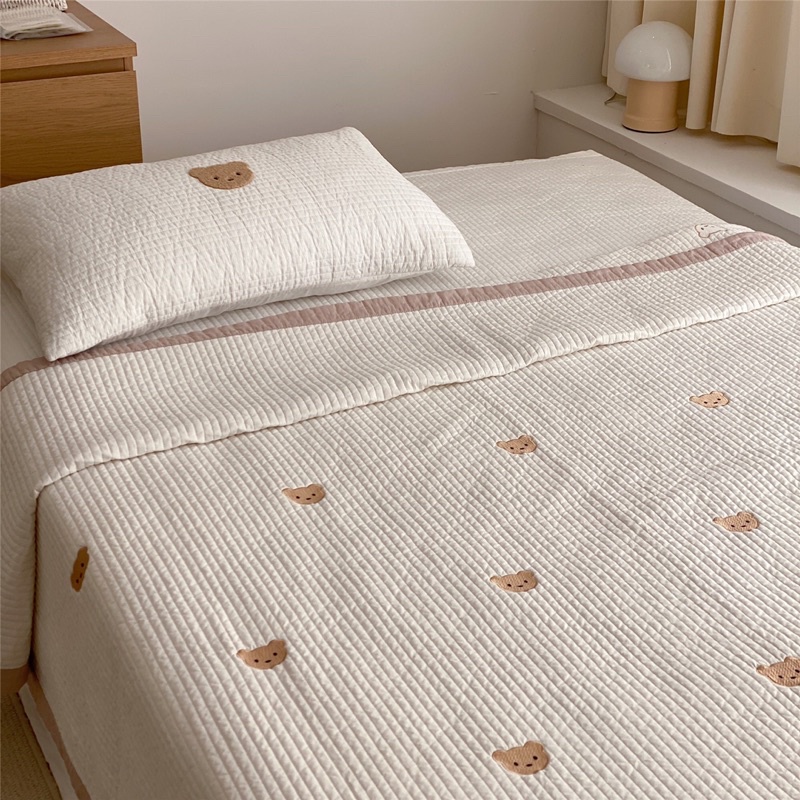 Shinbedding _ Set Chăn Gối Cotton Linen Chần Kiêu Dáng Hàn Quốc Mềm Mát