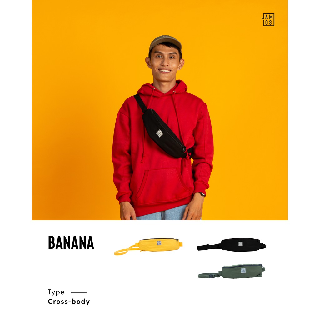 Túi đeo chéo bao tử thời trang vải canvas Banana Jamlos