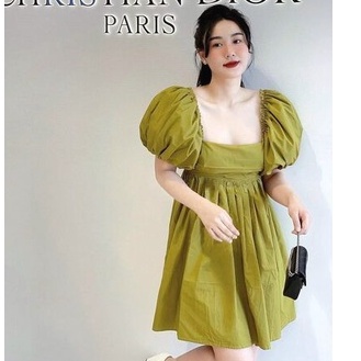 Váy đầm nữ chun nhấn nơ sau dáng ngắn sexy
