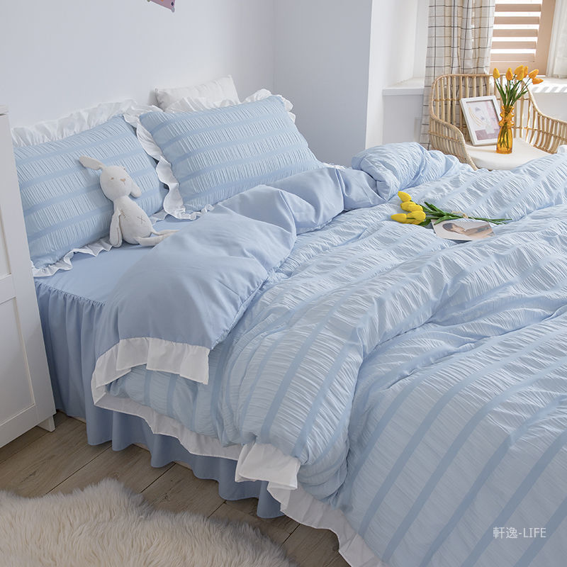 Bộ vỏ chăn ga và vỏ gối phong cách công chúa sang trọng chất lượng cao