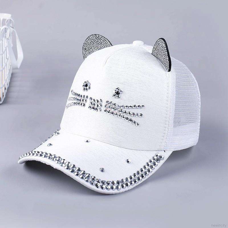 Mũ lưỡi trai bóng chày hình mèo dễ thương cho bé