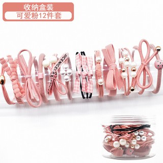 Set 12 dây thun cột tóc đơn giản phong cách Hàn Quốc