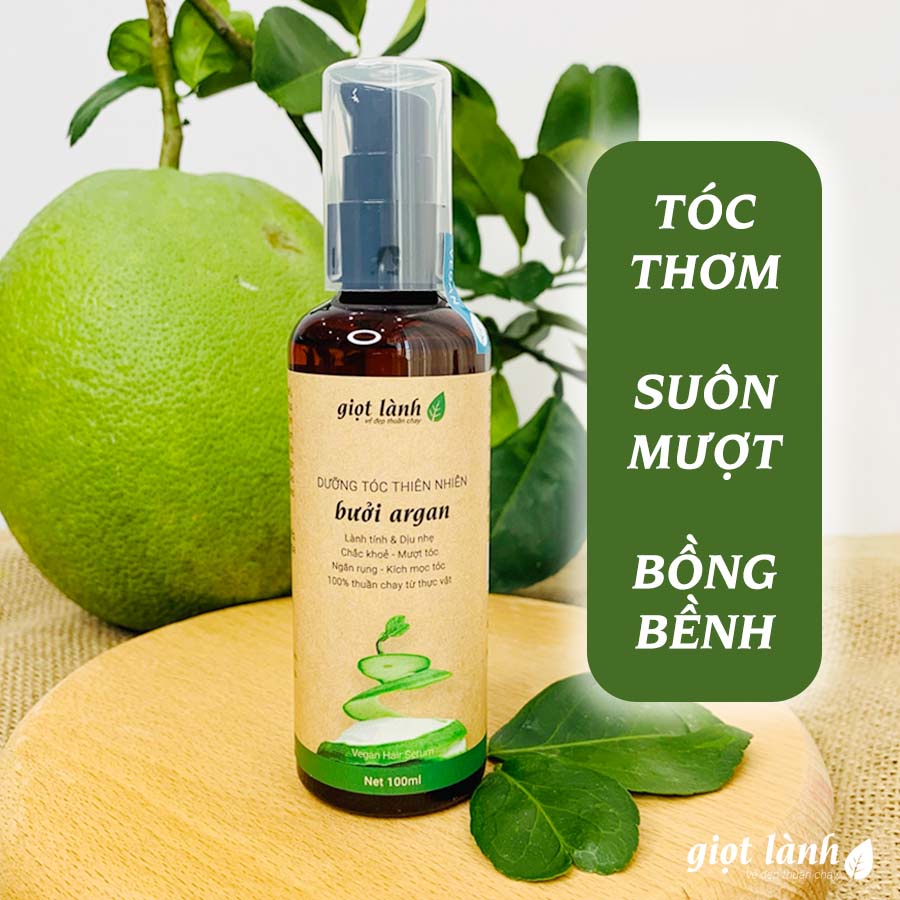 Bộ dầu gội bưởi bồ kết - Xịt tóc tinh dầu bưởi, kích mọc tóc, giảm gãy rụng Giọt Lành