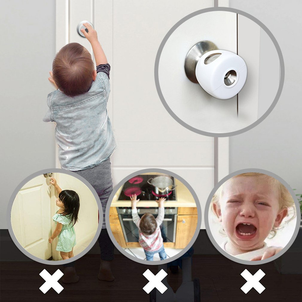 1 Vỏ Bọc Tay Nắm Cửa Hình Tròn Chống Va Chạm Bảo Vệ An Toàn Cho Bé