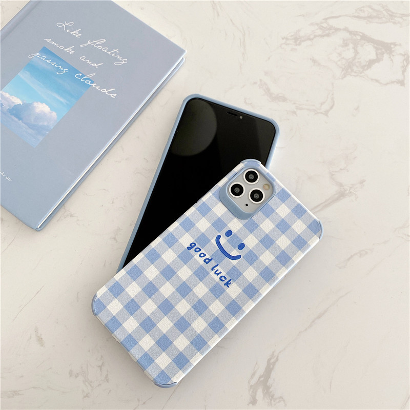 ốp iphone 11 12 Pro Max 12 Pro XS Max i7 i8 hình mặt cười hình vuông màu xanh shin case