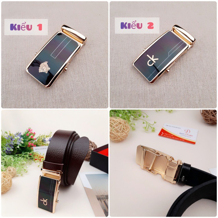 [MỚI 2020] Dây Lưng Nam Da Bò 100% Khóa Tự Động Mặt Thép Không Rỉ Cao Cấp Sang Trọng BH 12 Tháng