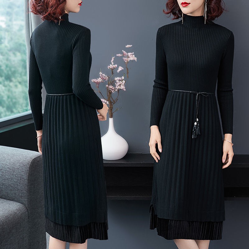 Đầm Sweater Nhung Dáng Dài Cổ Lọ Xinh Xắn Dành Cho Nữ | BigBuy360 - bigbuy360.vn