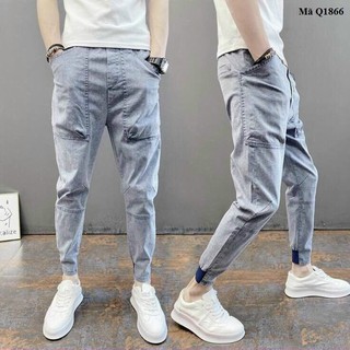 Quần jogger nam cao cấp chất liệu jean cá tính hàn quốc 2022