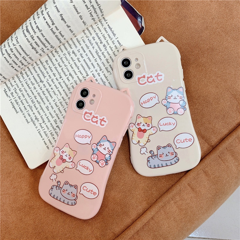 Ốp điện thoại tpu kiểu dáng tai mèo sáng tạo cho iPhone 12 11 Pro Max X Xs Max Xr 8 7 Plus
 | BigBuy360 - bigbuy360.vn