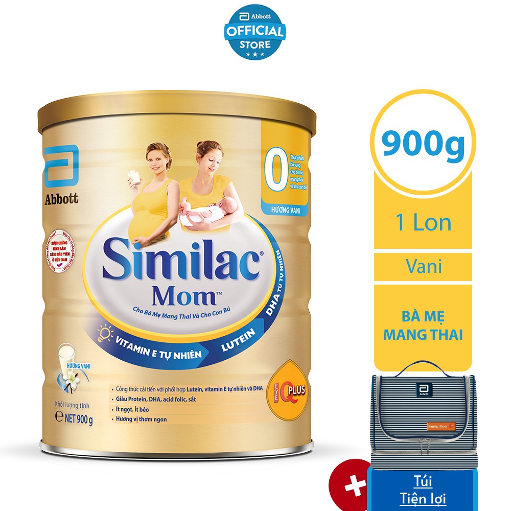 [Mã FMCGMAR giảm 10% đơn từ 400K] [Tặng Túi tiện lợi] Lon Sữa Bột Similac Mom 900g