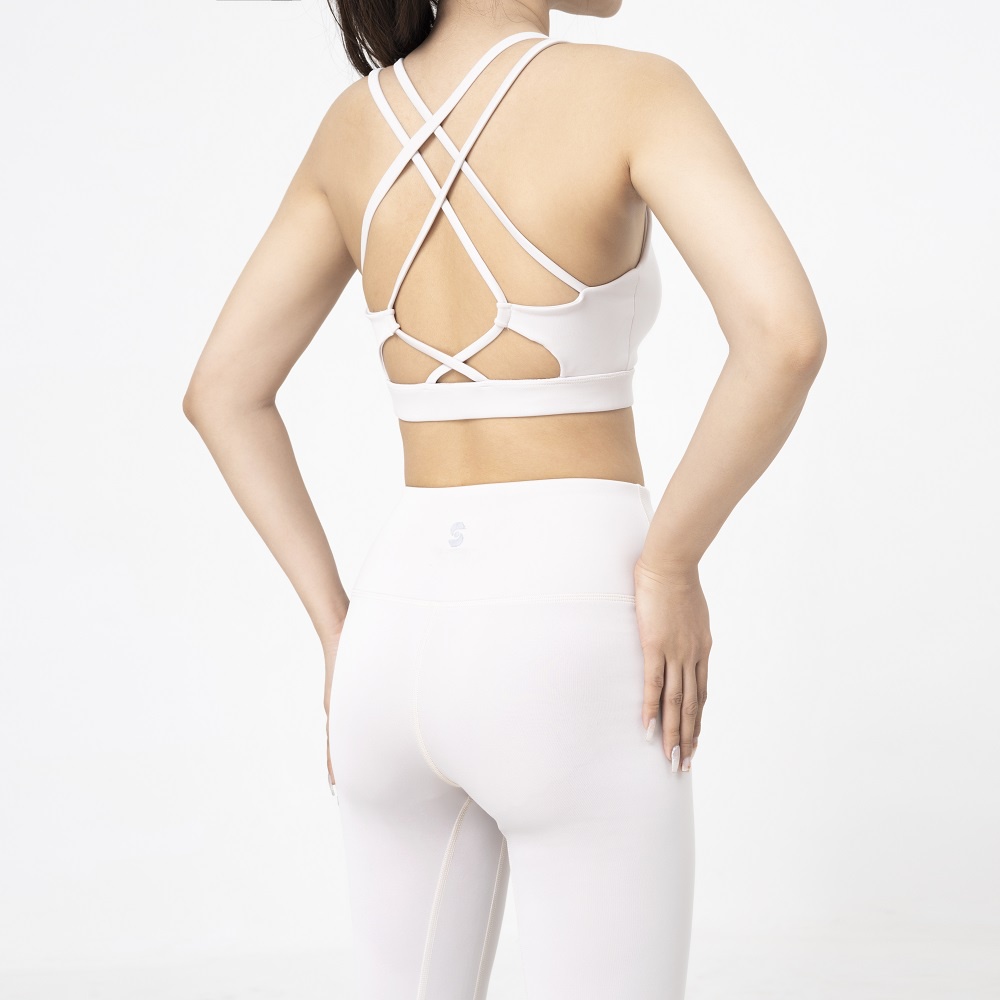 Bộ quần áo tập yoga gym aerobic nữ BAS bra 3 lớp chắc chắn phối legging cạp cao - S210513