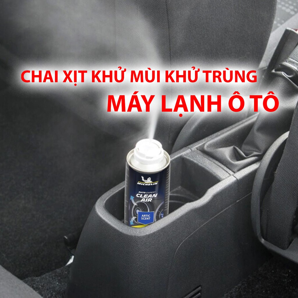 Chai Xịt Khử Mùi và Khử Trùng Máy Lạnh Ô Tô MICHELIN W31449 làm sạch không khí vệ sinh điều hòa xe hơi (hàng chính hãng)