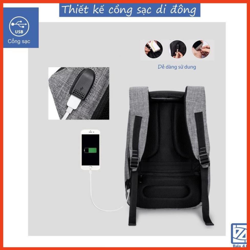 🎒  Balo nam nữ chống trộm có cổng sạc Điện Thoại, chống nước, siêu Nhẹ 208200 [SKM]