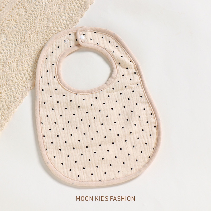 Yêm chữ U chất xô muslin họa tiết Hàn Quốc dùng cho bé lau miệng, đeo cổ khi ăn - Moon kids fashion