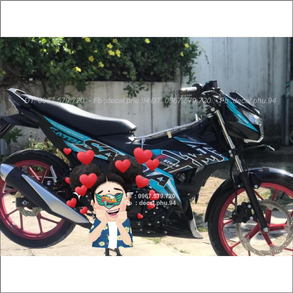 Tem rời Satria xanh đen hayabusa (J)