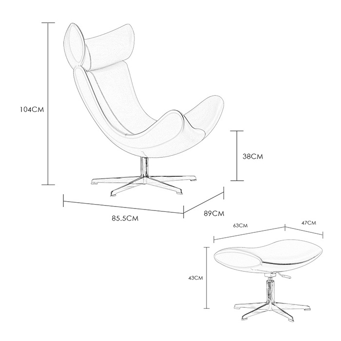 Ghế sofa lười nghệ thuật sang trọng - ghế SOFA thư giãn kèm đôn chân xoay hiện đại, ghế nghỉ trưa decor cao cấp