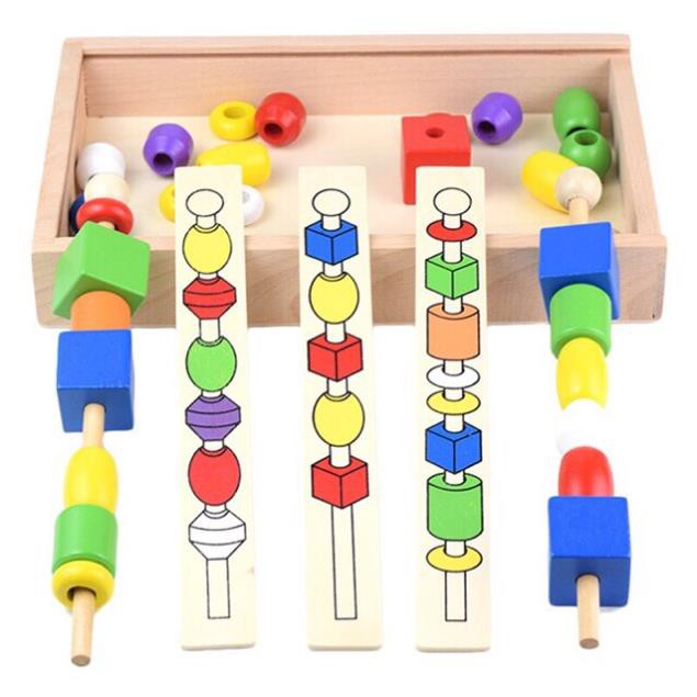 Đồ Chơi Giáo Dục♥️ Đồ Chơi Bộ Que Xâu Hạt MONTESSORI (Cam kết hàng loại 1)