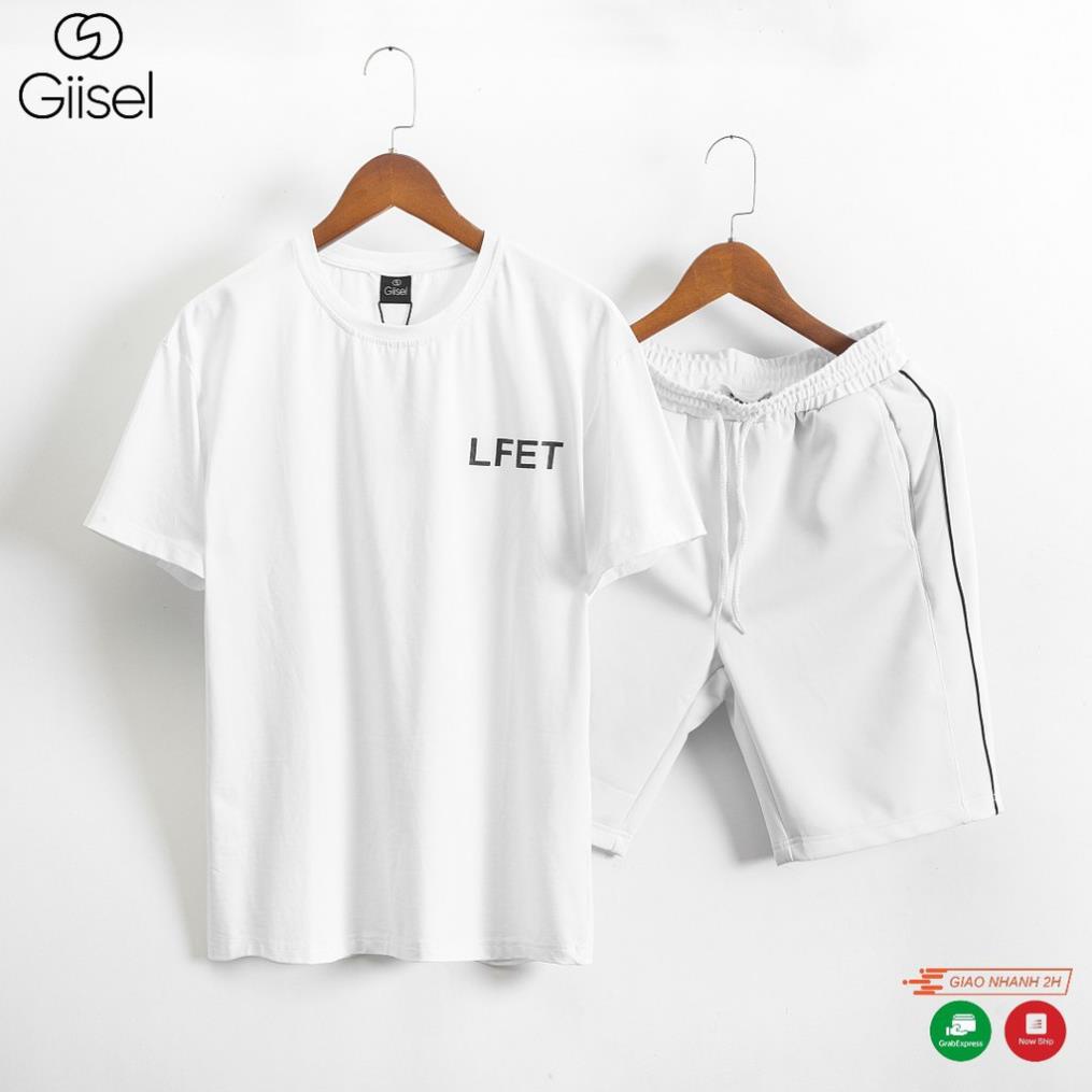 Bộ quần áo thể thao nam nữ mùa hè 2021 - quần short poly haida co giãn áo thun LFET cotton Giisel *