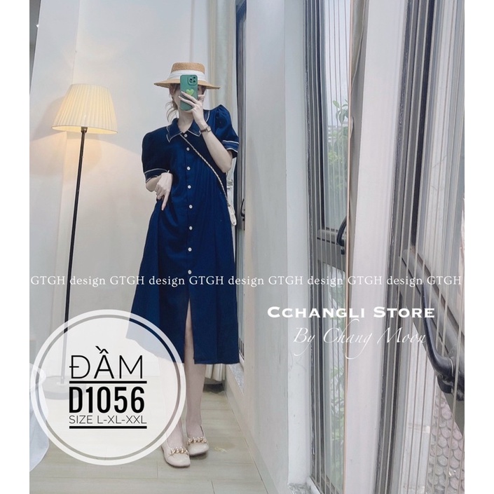 Bigsize Đầm sơ mi viền D1056
