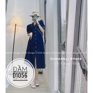 Bigsize Đầm sơ mi viền D1056