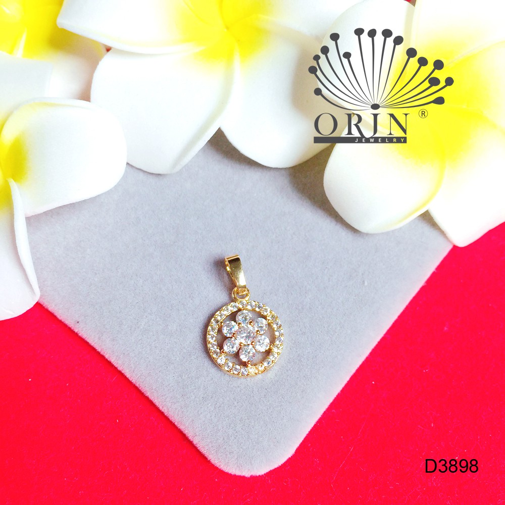 Mặt dây chuyền hình tròn hoa đá nhỏ thời trang Orin D3898 thời thượng