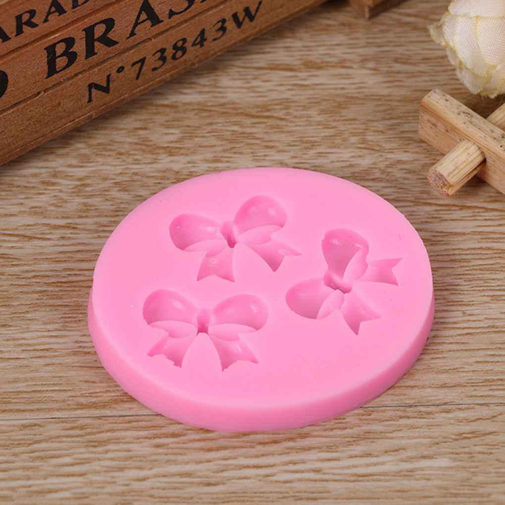 Khuôn Silicone 3 Ngăn Tạo Hình Nơ Trang Trí Bánh