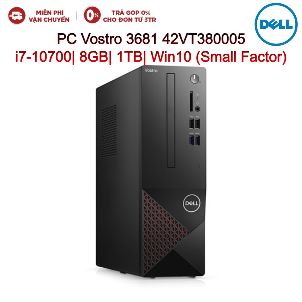 Máy tính để bàn PC DELL Vostro 3681 Small Factor 42VT380005 i7-10700| 8GB| 1TB| Dvdrw| Wifi,BT 4.0| Win10