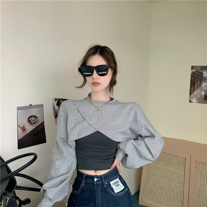 Bộ áo sweater + áo khoác không tay Xiaozhainv phong cách Hàn Quốc thời trang