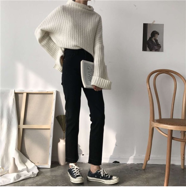 Quần skinny jeans ống thẳng cạp cao co dãn (ảnh thật và video) | BigBuy360 - bigbuy360.vn