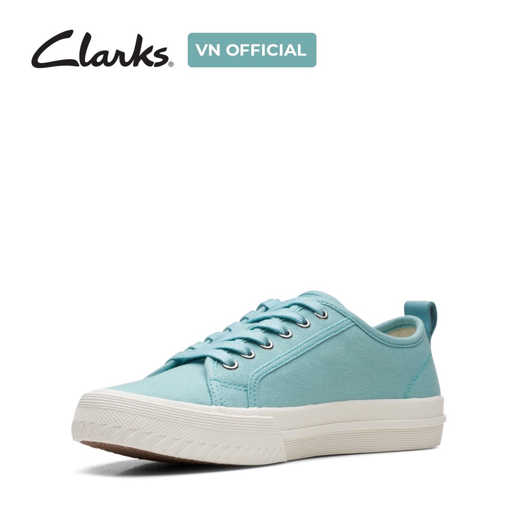 Giày Sneaker Vải Canvas Nữ Clarks Roxby Lace màu Turquoise Canvas