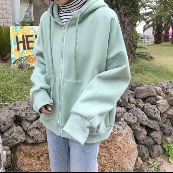 ÁO HOODIE ZIP UNISEX PINK - HOODIE DÂY KÉO DÁNG RỘNG MÀU HỒNG RUÔC BIGSIZE M L XL XXL | BigBuy360 - bigbuy360.vn