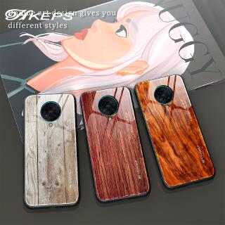 Ốp điện thoại kính cường lực giả vân gỗ cho Xiaomi Redmi Note 9 K30 Pro Note 9s Note 9 Pro 6 Pro Mi CC9 Pro