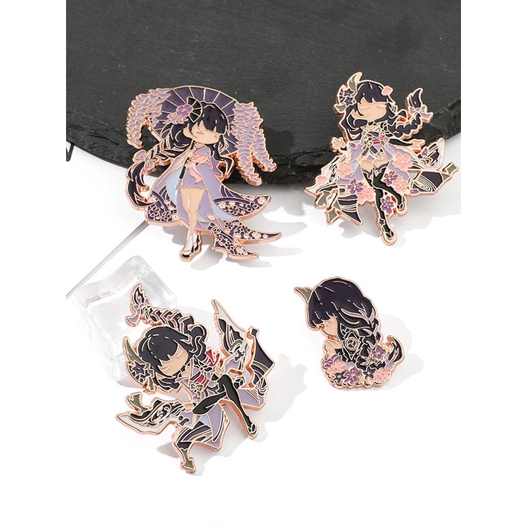 Ghim Cài Áo Kim Loại tmdbyx Genshin Va Chạm miko Hutao childe keqing Kazuha Genshin