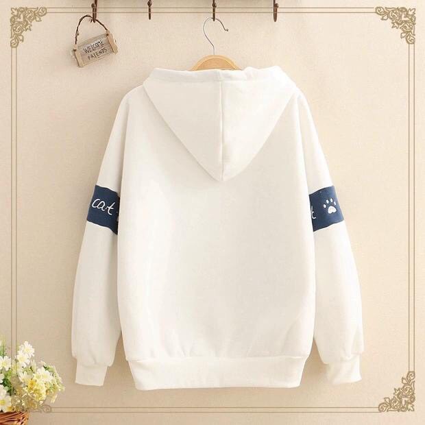 Áo hoodie, áo khoác nam nữ thời trang mùa đông phối nón đơn giãn họa tiết mèo leo tường cute | BigBuy360 - bigbuy360.vn