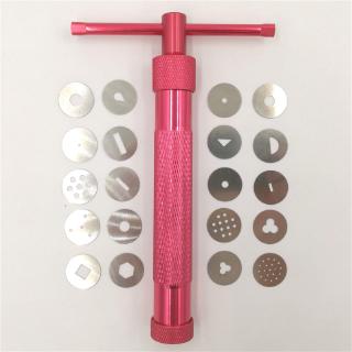 Perfect Rose Gold Clay Cake Sculpture Gun With 20 Tips Clay Craft Sugar Paste Extruder Fondant Cake Sculpture Polymer Tools