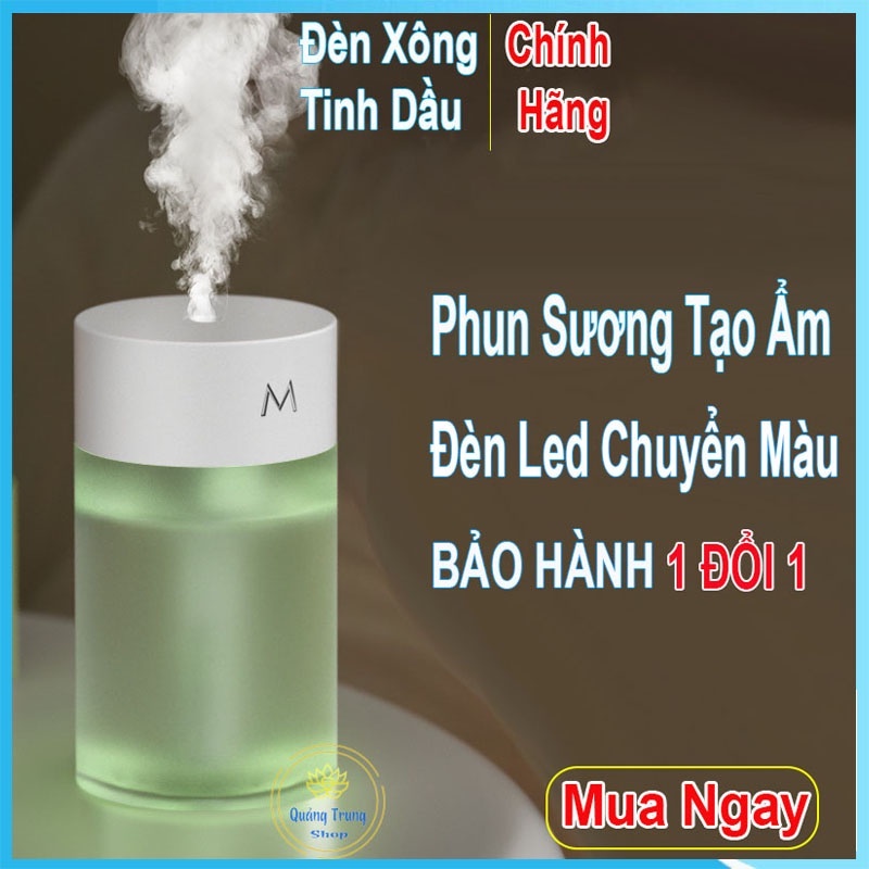 Máy phun sương tạo ẩm 3 in 1, Máy xông tinh dầu khuếch tán tinh dầu đuổi muỗi có đèn led đổi màu 260ml