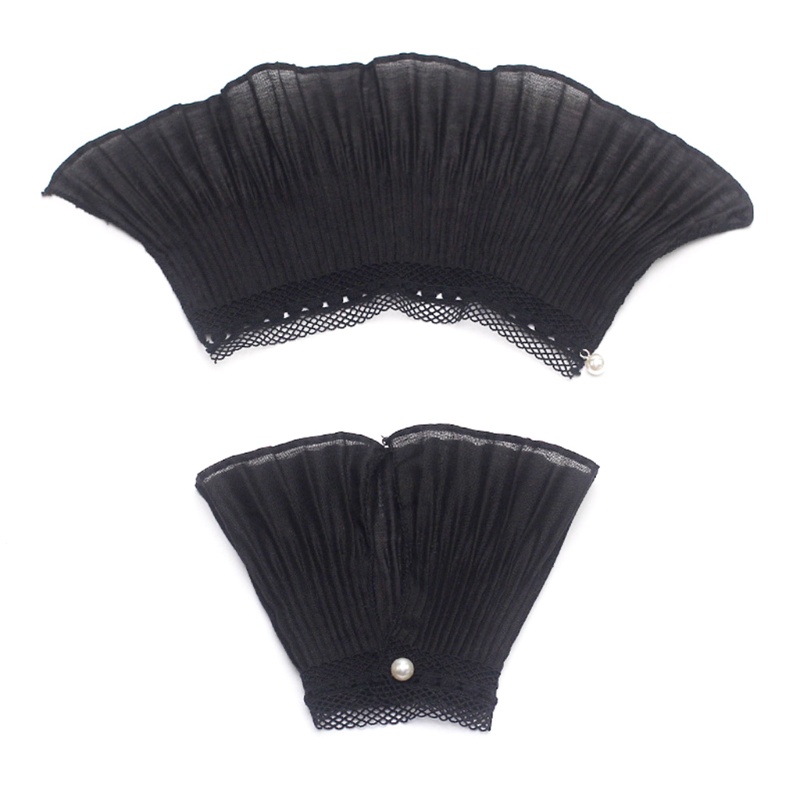 Youyo Cổ Tay Áo Rời Bằng Cotton Xếp Ly Sừng Có Thể Tháo Rời Cho Nữ