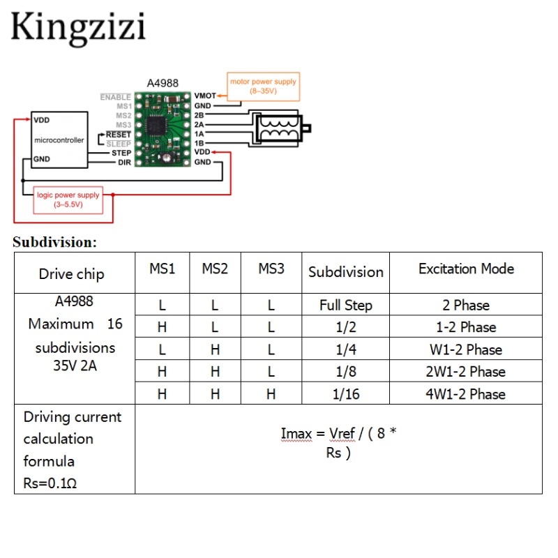Module động cơ bước + bộ tản nhiệt A4988 DRV8825 cho máy in 3d Skr V1.3 1.4 Gtr V1.0 Ramps 1.4 1.6 Mks Gen V1.4