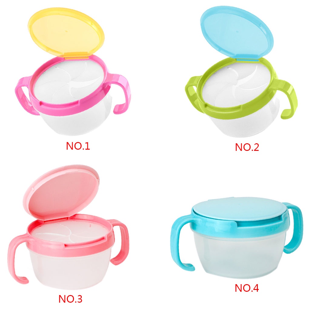 Hộp đựng đồ ăn vặt có tay cầm đôi chống đổ cho bé