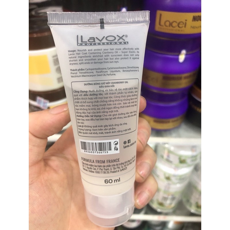 Dầu bóng tóc Lavox 60ml dưỡng tóc mềm mượt, chắc khoẻ vào nếp
